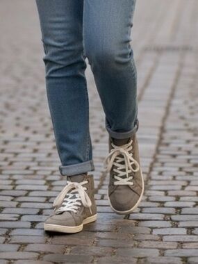 Roxy Stowaway High-Top Green Canvas Sneakers Sz 7